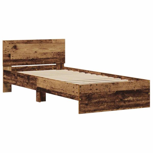 Bettgestell mit Kopfteil mit Kopfteil Altholz Holzwerkstoff
