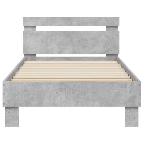 Bettrahmen Betongrau Holzwerkstoff