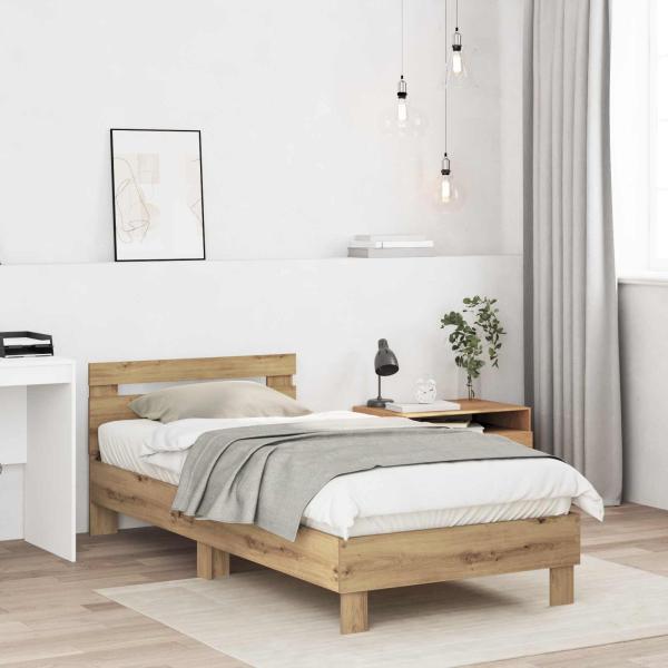 ARDEBO.de - Bettrahmen Artisan-Eiche Holzwerkstoff