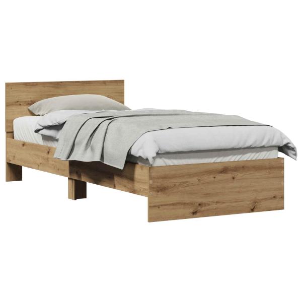 Bettgestell mit Kopfteil Artisan-Eiche Holzwerkstoff