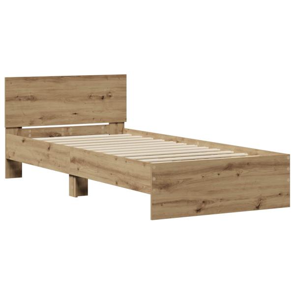 Bettgestell mit Kopfteil Artisan-Eiche Holzwerkstoff