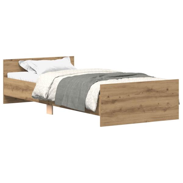 Bettrahmen mit Kopfteil Artisan-Eiche Holzwerkstoff