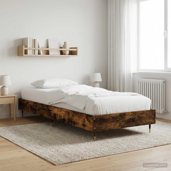 ARDEBO.de - Bettrahmen Geräucherte Eiche 80 x 200 cm Holzwerkstoff