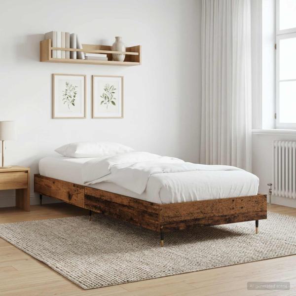 ARDEBO.de - Bettrahmen Altholz 80 x 200 cm Holzwerkstoff