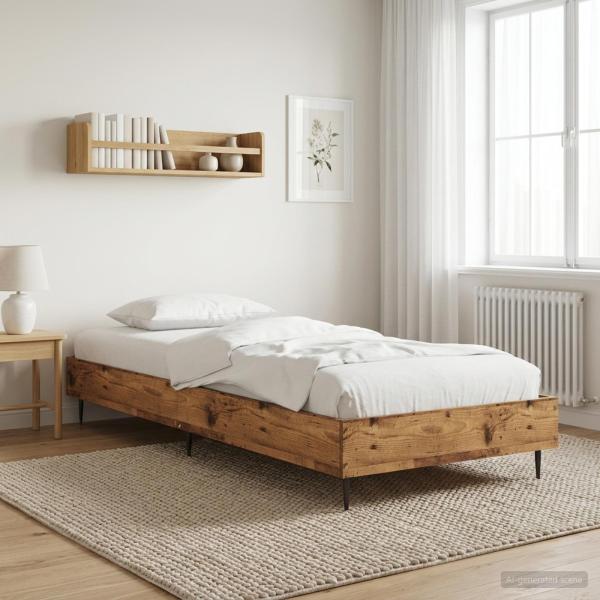 ARDEBO.de - Bettrahmen Altholz 80 x 200 cm Holzwerkstoff