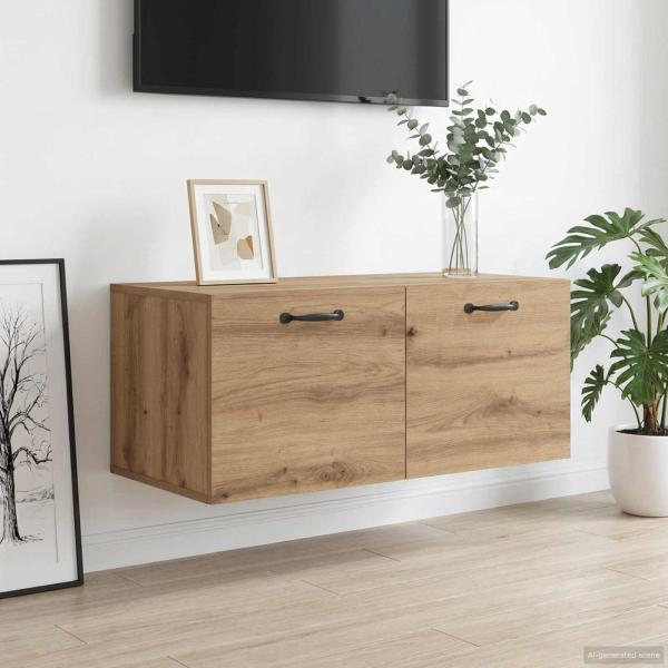 ARDEBO.de - Wandschrank Wandhalterung Artisan-Eiche 80 x 36,5 x 35 cm