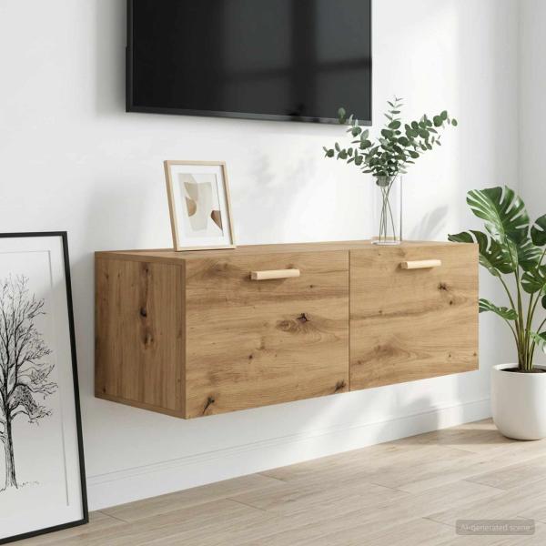 ARDEBO.de - Wandschrank 100 x 36,5 x 35 cm Holzwerkstoff Artisan-Eiche
