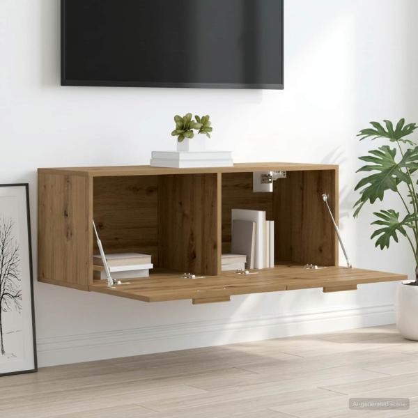 Wandschrank 100 x 36,5 x 35 cm Holzwerkstoff Artisan-Eiche