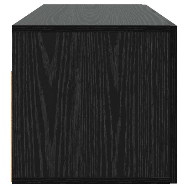 Wandschrank Schwarz Eichen-Optik 100 x 36,5 x 35 cm