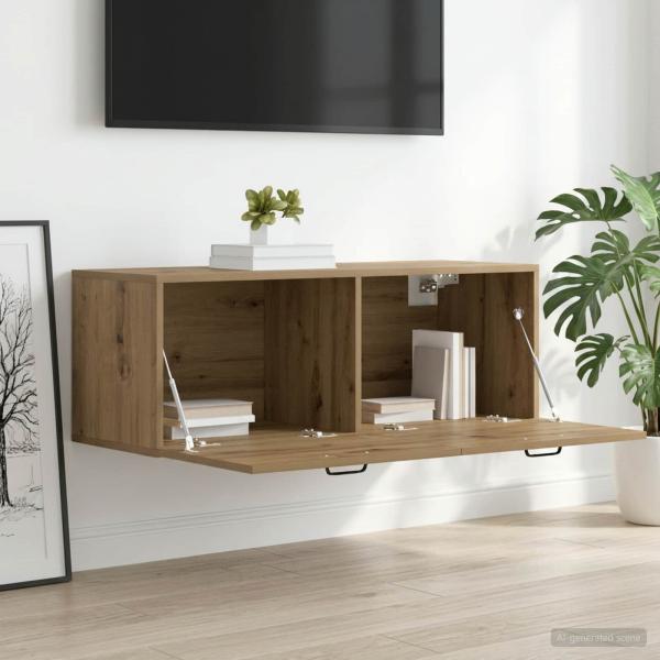 ARDEBO.de - Wandschrank 100 x 36,5 x 35 cm Holzwerkstoff Artisan-Eiche
