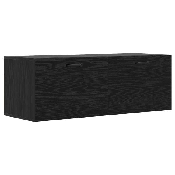 Wandschrank Schwarz Eichen-Optik 100 x 36,5 x 35 cm