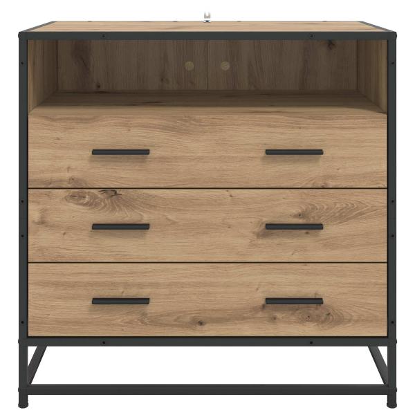 Schubladenschrank 3-Schublade Artisan-Eiche 70 x 41 x 70 cm