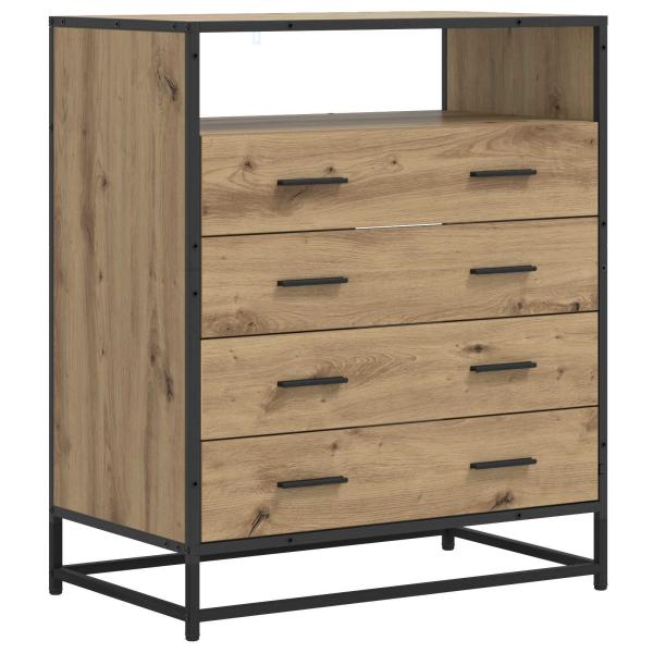 Schubladenschrank 4-Schublade Artisan-Eiche 70 x 41 x 83,5 cm