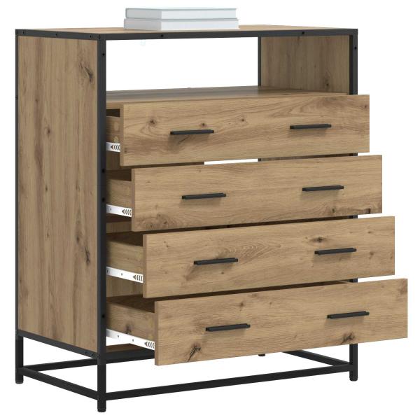 Schubladenschrank 4-Schublade Artisan-Eiche 70 x 41 x 83,5 cm