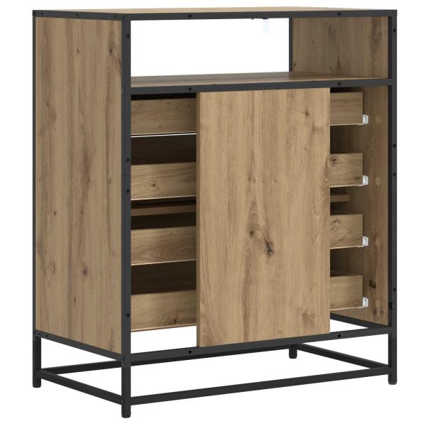 Schubladenschrank 4-Schublade Artisan-Eiche 70 x 41 x 83,5 cm