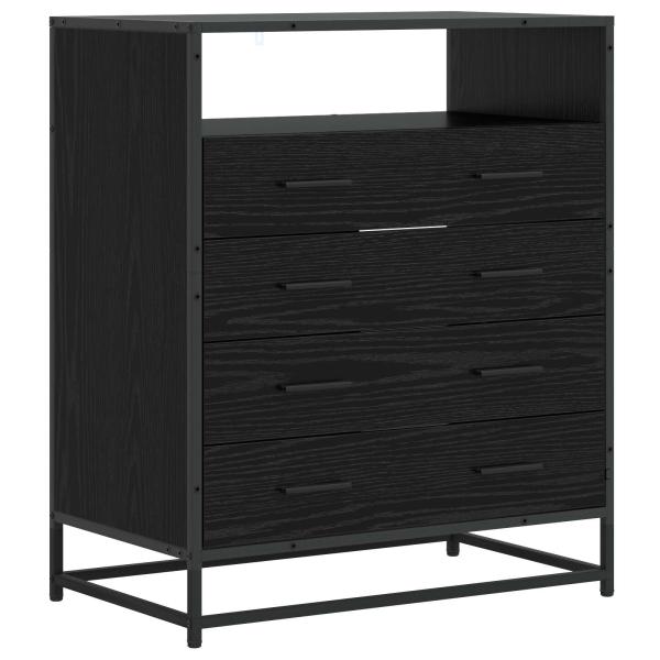Schubladenschrank 4-Schublade Schwarz Eichen-Optik