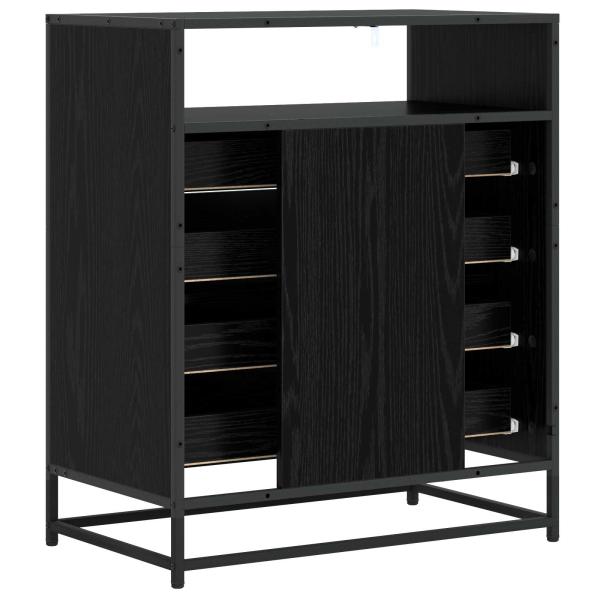 Schubladenschrank 4-Schublade Schwarz Eichen-Optik