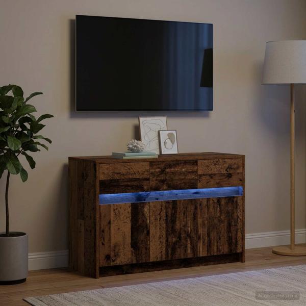 ARDEBO.de - TV-Schränk 91 x 34 x 61 cm Altholz Holzwerkstoff