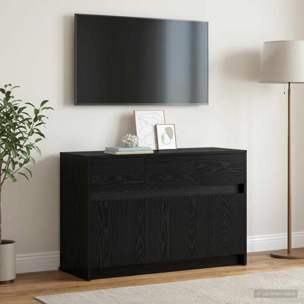 TV-Schränk 91 x 34 x 61 cm Schwarze Eiche Holzwerkstoff