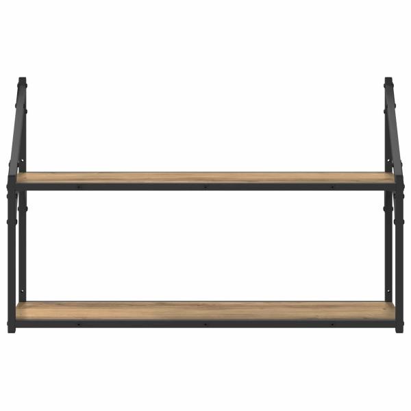 Wandregal Wandhalterung Artisan-Eiche 80 x 21 x 51 cm Metall PB