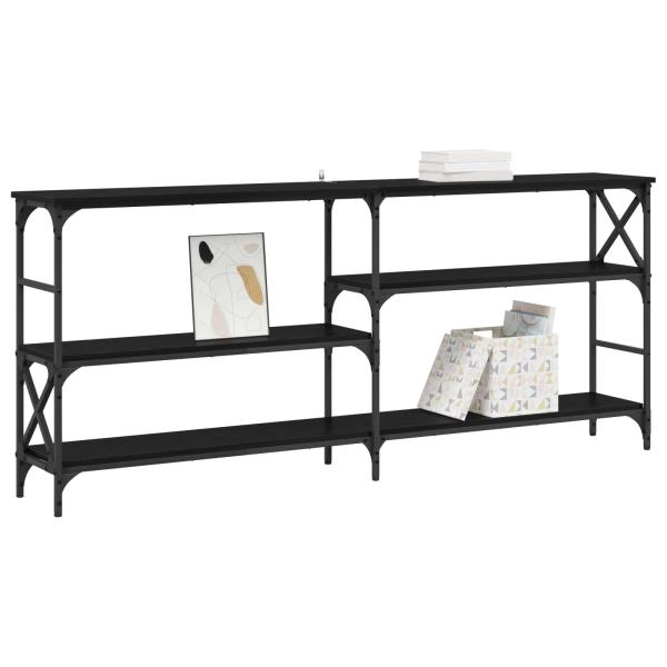 Konsolentisch Schwarz Eichen-Optik 180 x 29 x 76,5 cm Metall PB