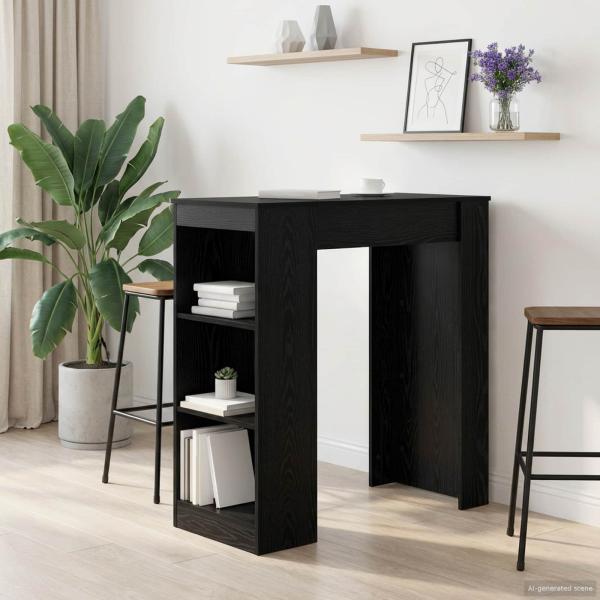 ARDEBO.de - Bartisch 95 x 47 x 103,5 cm Holzwerkstoff Schwarze Eiche