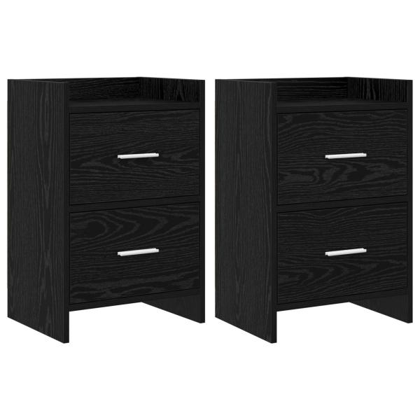 Nachttische 2 stk. Schwarze Eiche 40 x 30 x 60 cm Holzwerkstoff