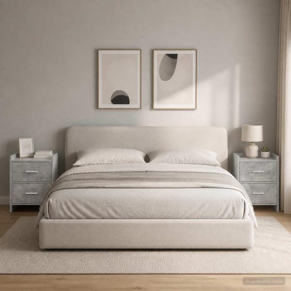ARDEBO.de - Nachttische 2 stk. Betongrau 40 x 30 x 60 cm Holzwerkstoff