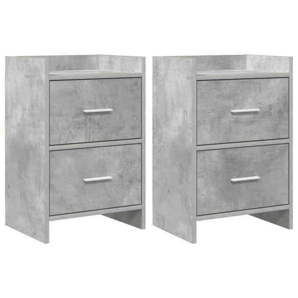 Nachttische 2 stk. Betongrau 40 x 30 x 60 cm Holzwerkstoff