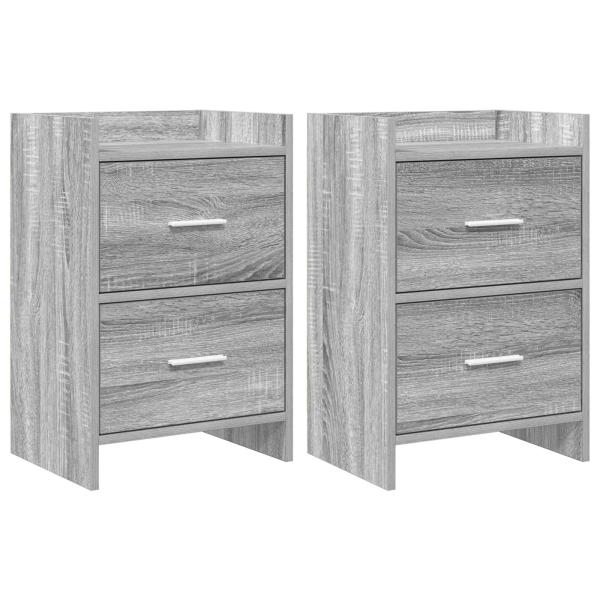 ARDEBO.de - Nachttische 2 stk. Grau Sonoma 40 x 30 x 60 cm Holzwerkstoff