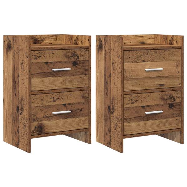 ARDEBO.de - Nachttische 2 stk. Altholz 40 x 30 x 60 cm Holzwerkstoff