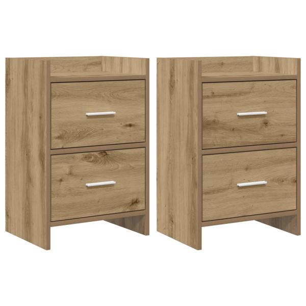 ARDEBO.de - Nachttische 2 stk. Artisan-Eiche 40 x 30 x 60 cm Holzwerkstoff