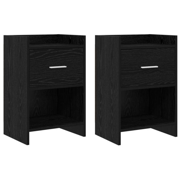 ARDEBO.de - Nachttische 2 stk. Schwarze Eiche 40 x 30 x 60 cm Holzwerkstoff