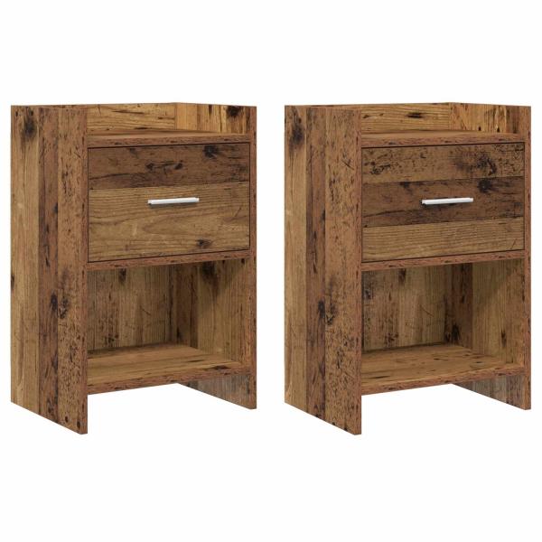 Nachttische 2 stk. Altholz 40 x 30 x 60 cm Holzwerkstoff