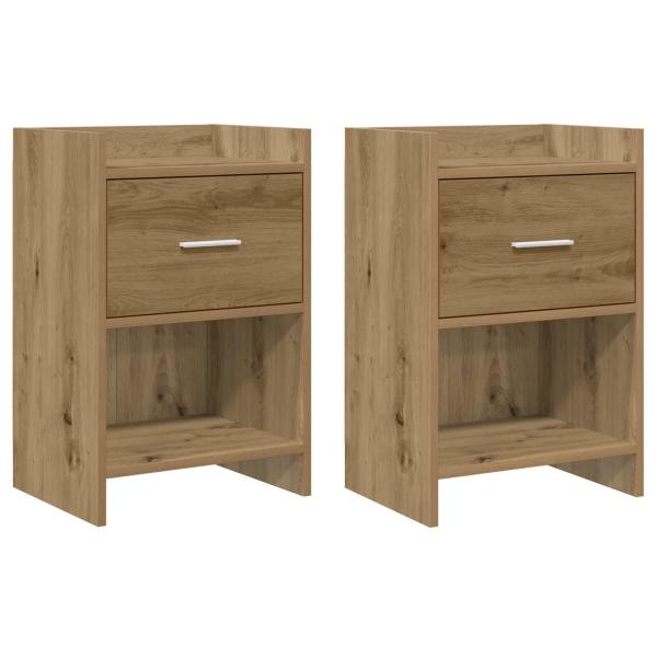 ARDEBO.de - Nachttische 2 stk. Artisan-Eiche 40 x 30 x 60 cm Holzwerkstoff