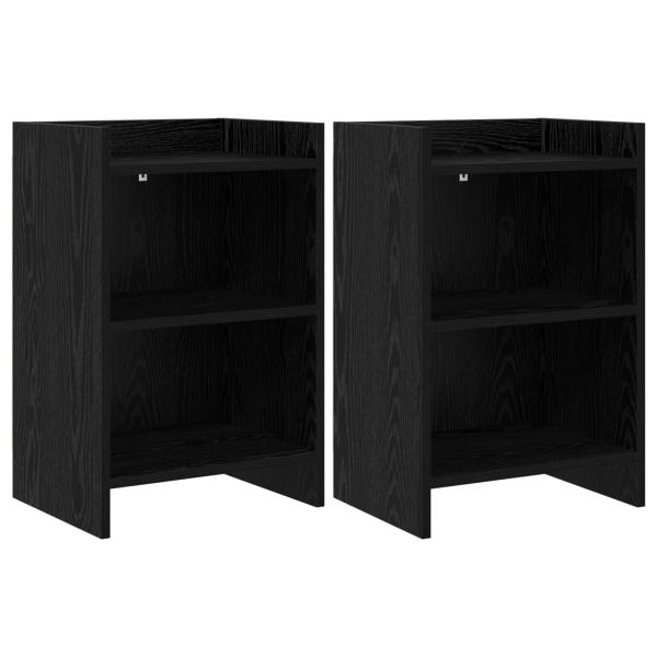 Nachttische 2 stk. Schwarze Eiche 40 x 30 x 60 cm Holzwerkstoff