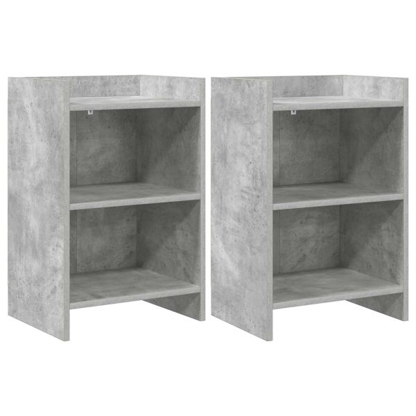 ARDEBO.de - Nachttische 2 stk. Betongrau 40 x 30 x 60 cm Holzwerkstoff