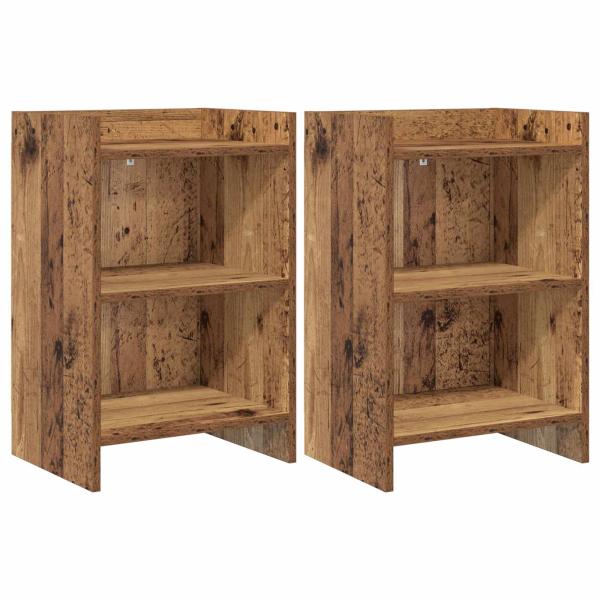 Nachttische 2 stk. Altholz 40 x 30 x 60 cm Holzwerkstoff