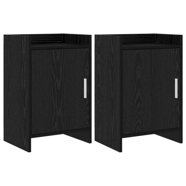 Nachttische 2 stk. Schwarze Eiche 40 x 30 x 60 cm Holzwerkstoff