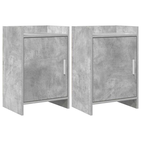 ARDEBO.de - Nachttische 2 stk. Betongrau 40 x 30 x 60 cm Holzwerkstoff