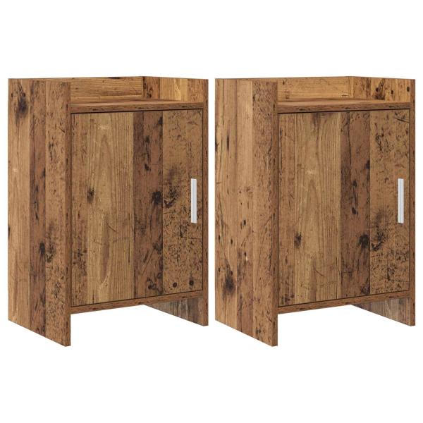 ARDEBO.de - Nachttische 2 stk. Altholz 40 x 30 x 60 cm Holzwerkstoff