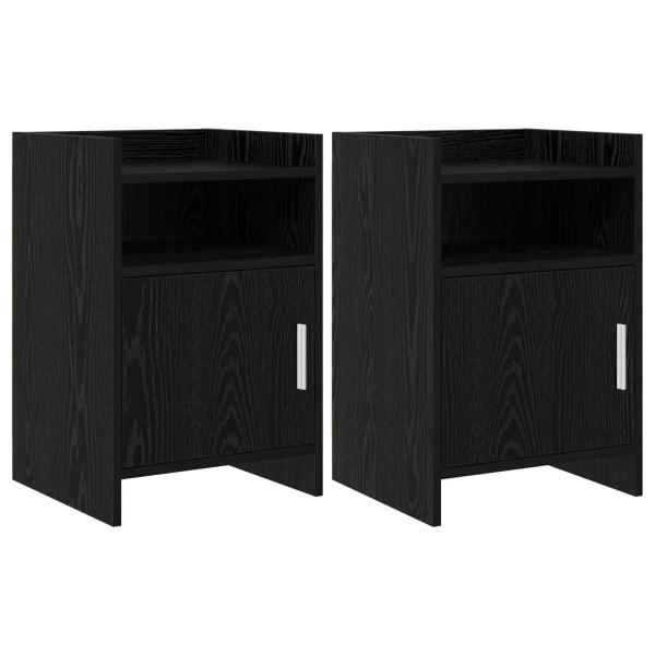 ARDEBO.de - Nachttische 2 stk. Schwarze Eiche 40 x 36 x 60 cm Holzwerkstoff