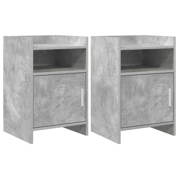 ARDEBO.de - Nachttische 2 stk. Betongrau 40 x 36 x 60 cm Holzwerkstoff