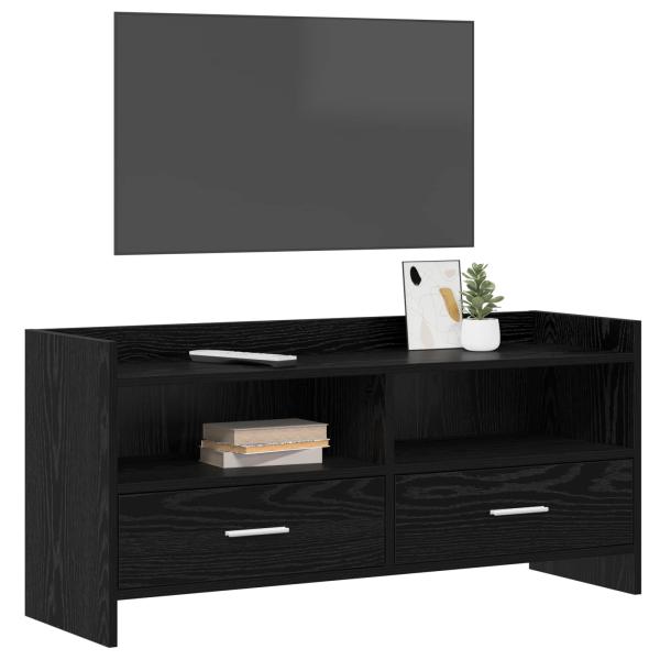 TV-Schränk 100 x 33 x 47 cm Schwarze Eiche Holzwerkstoff