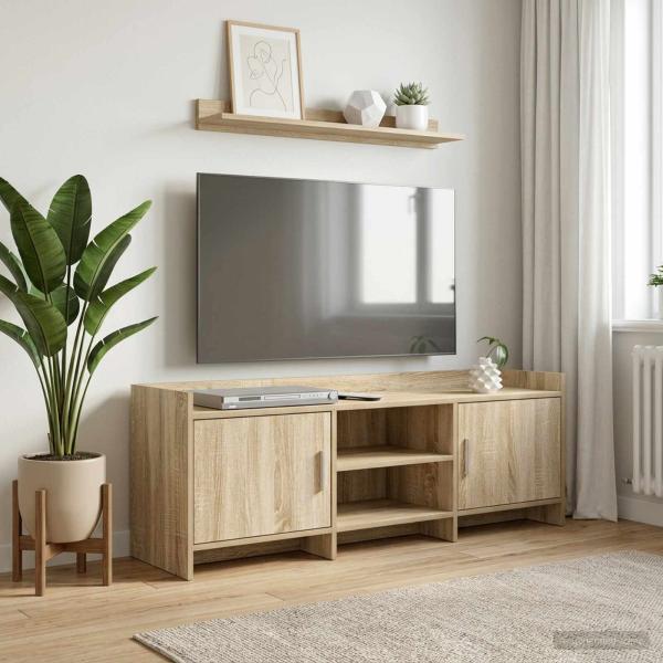 ARDEBO.de - TV-Schränk 130 x 33 x 47 cm Sonoma-Eiche Holzwerkstoff