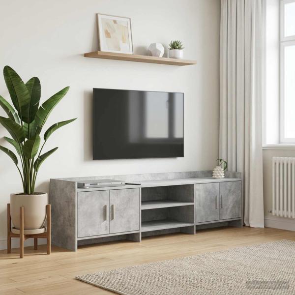 ARDEBO.de - TV-Schränk 168 x 33 x 47 cm Betongrau Holzwerkstoff