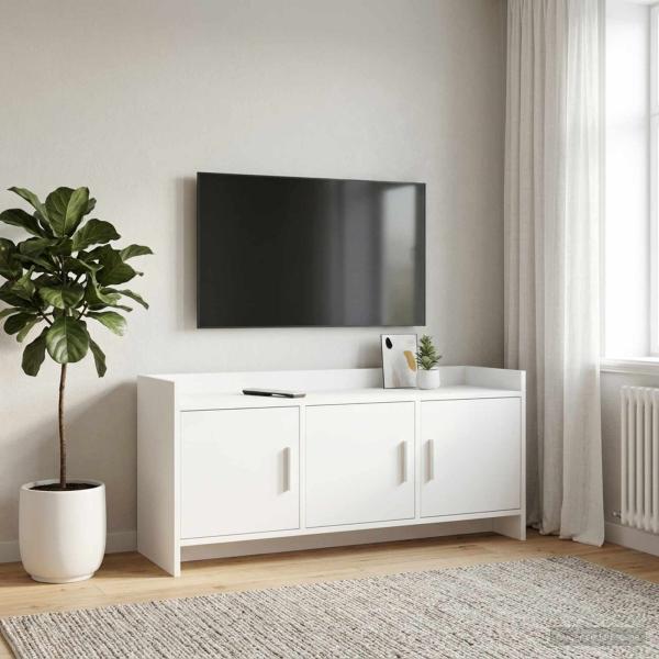 ARDEBO.de - TV-Schränk 102 x 33 x 47 cm Weiß Holzwerkstoff