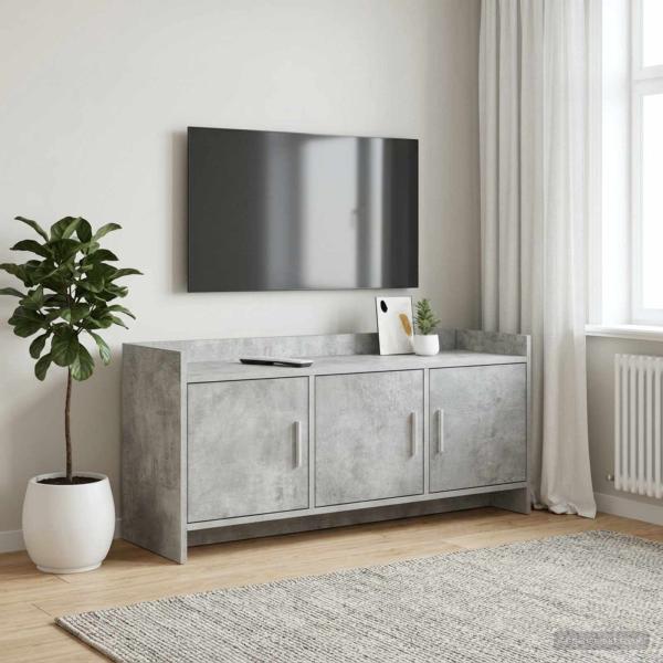 ARDEBO.de - TV-Schränk 102 x 33 x 47 cm Betongrau Holzwerkstoff