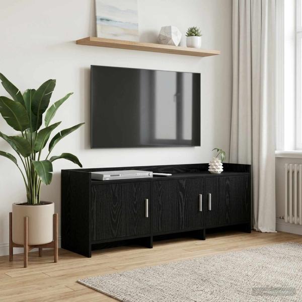 ARDEBO.de - TV-Schränk 130 x 33 x 47 cm Schwarze Eiche Holzwerkstoff