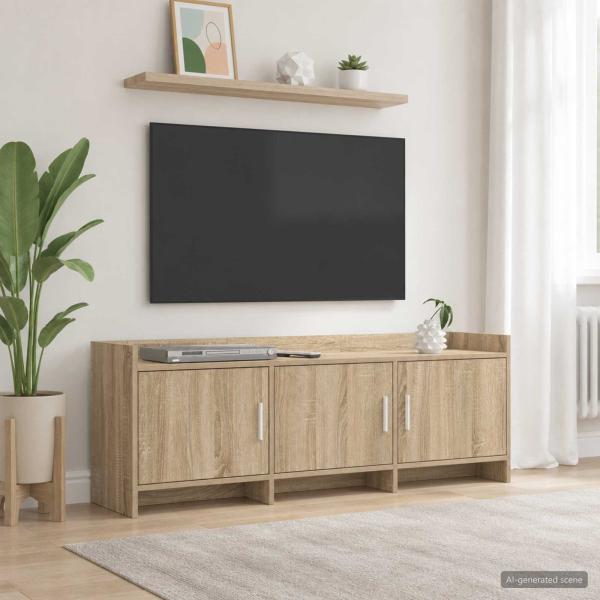 ARDEBO.de - TV-Schränk 130 x 33 x 47 cm Sonoma-Eiche Holzwerkstoff